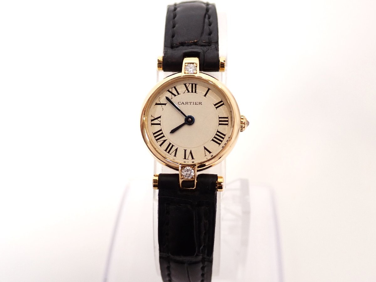 美品 Cartier(カルティエ) K18YG 18金 純正ダイヤ ヴァンドーム 1514 クオーツ 時計_画像3