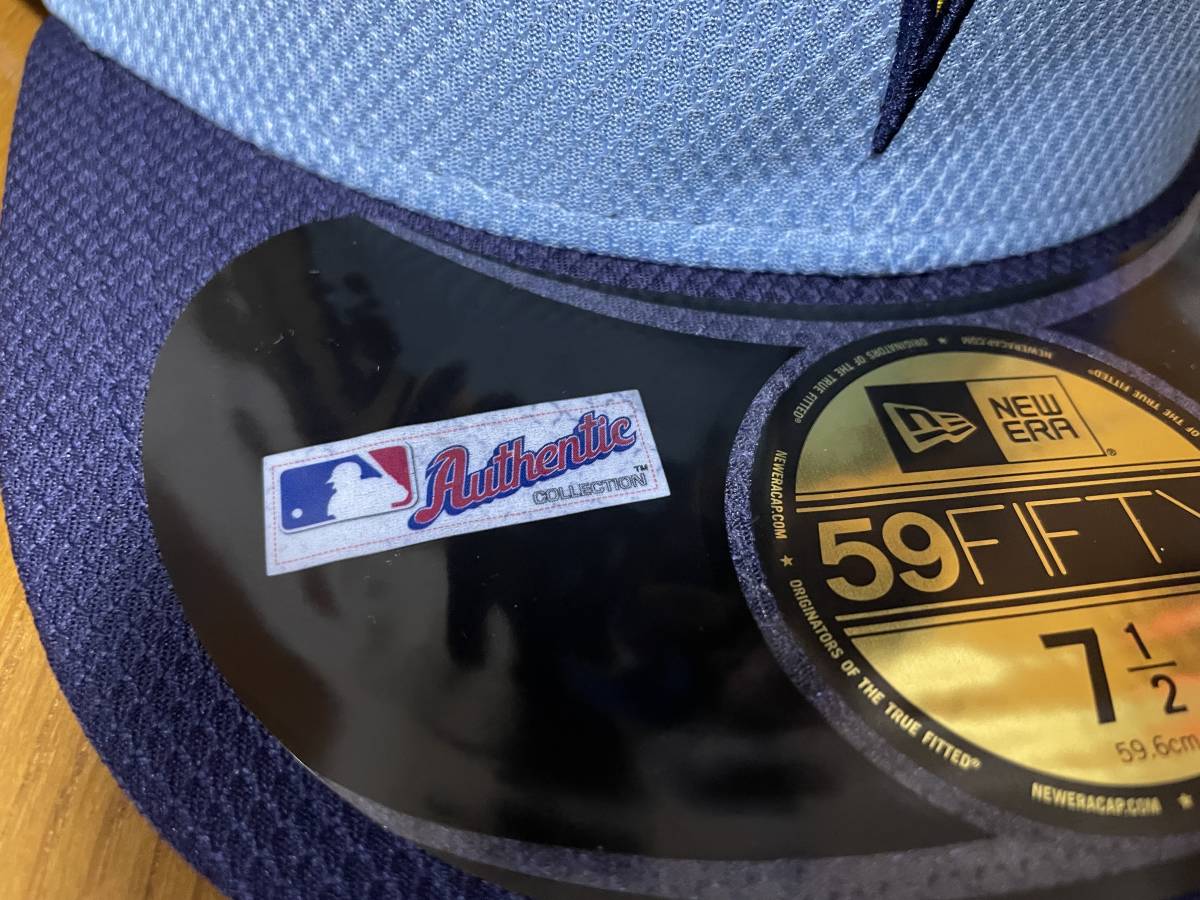 送料無料 新品 NEWERA ニューエラ 59FIFTY MLB キャップ タンパベイ・レイズ rays 野球 大リーグ 帽子 ベースボール オーセンティック_画像3