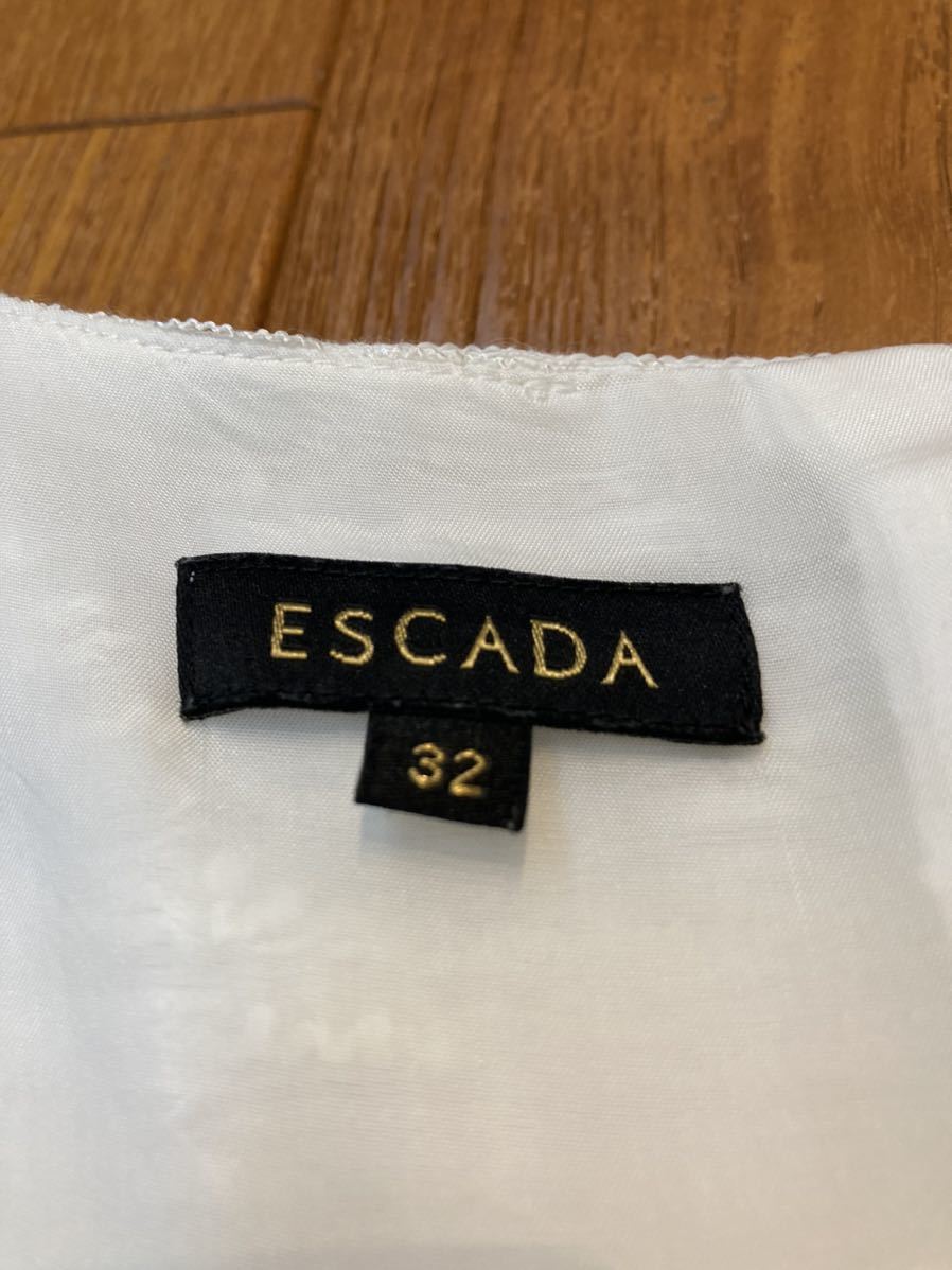 ESCADA エスカーダ ホワイト ツイード 令嬢 ワンピース フォーマル 結納-