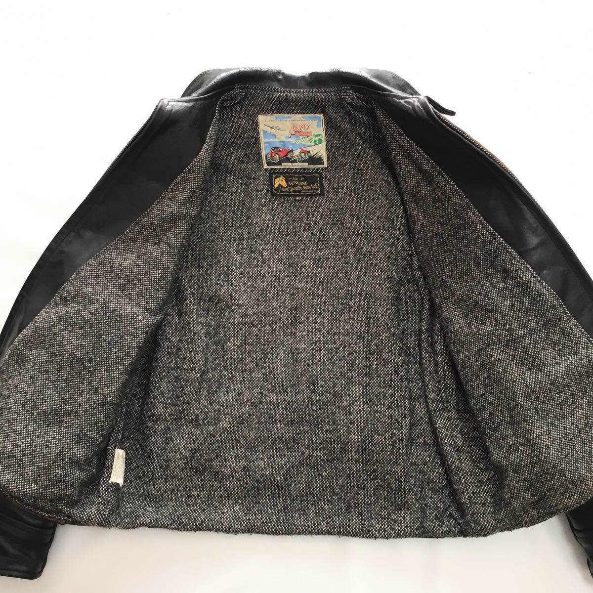 AERO LEATHERエアロレザー シングルライダースジャケット40 馬革 AERO LEATHERエアロレザー シングルライダースジャケット40 馬革