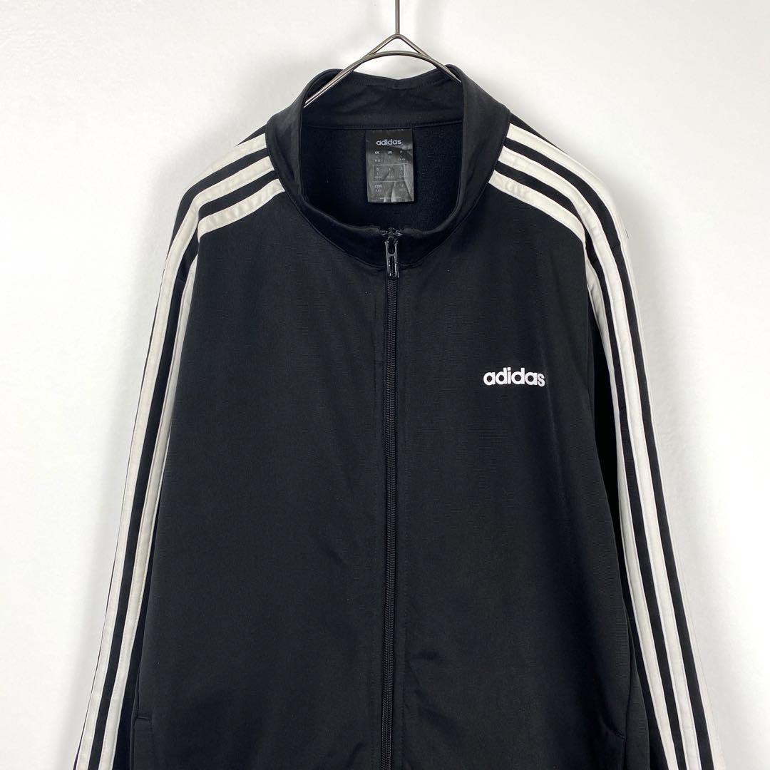 正規逆輸入品】 adidas 古着 ロゴプリント L 黒 トラックジャケット