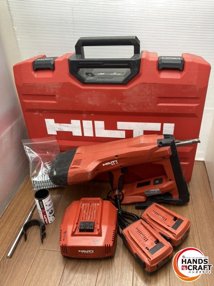 ♪ヒルティ 充電式鋲打機(充電器２個、バッテリー付き) 中古 BX3 HILTI