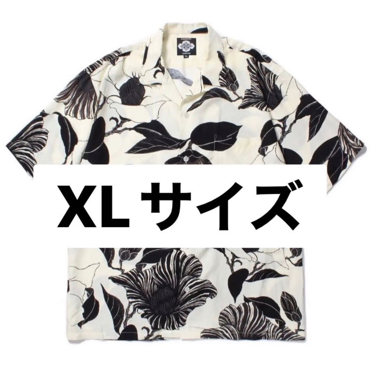 White GAKKIN BUDSPOOL 廻り花 HAWAIIAN SHIRT-