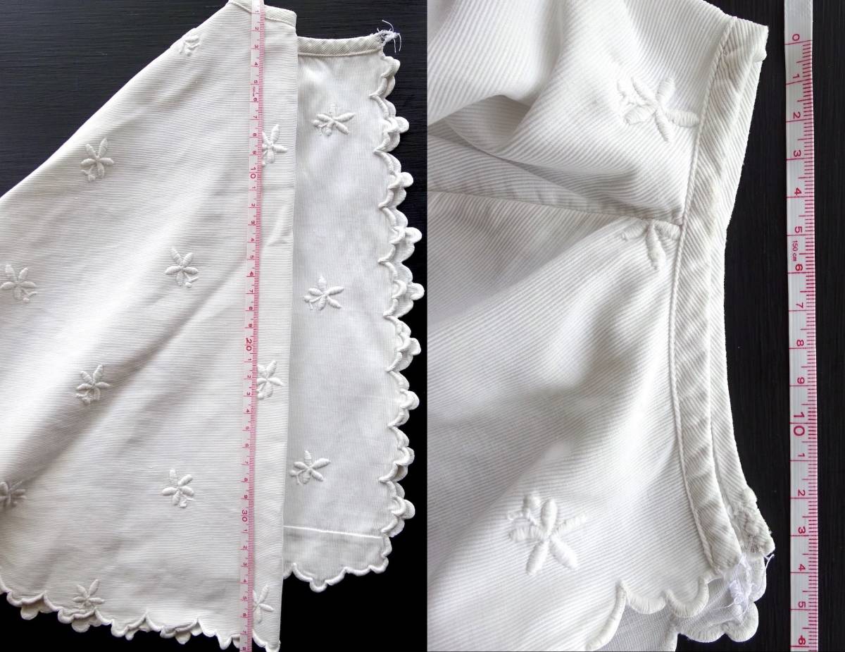 19世紀-20世紀初期 フランス アンティーク ケープ 襟レース 刺繍 布