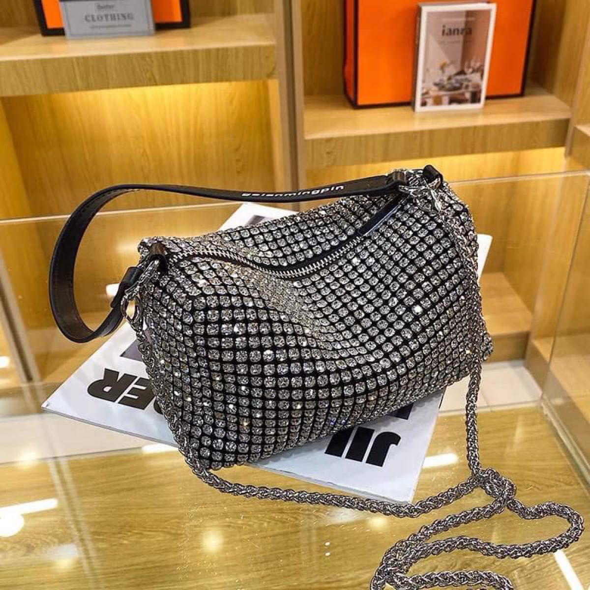 AlexanderWang風 ドリルバッグ クリスタルバッグ キラキラバッグ AlexanderWang風 ドリルバッグ クリスタルバッグ キラキラバッグ