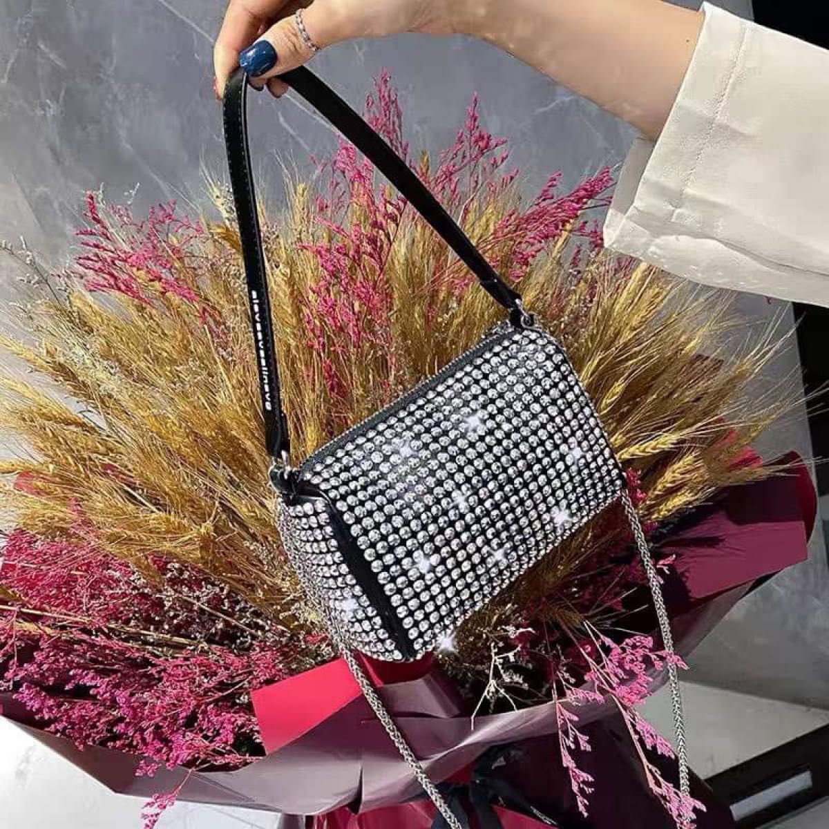AlexanderWang風 ドリルバッグ クリスタルバッグ キラキラバッグ AlexanderWang風 ドリルバッグ クリスタルバッグ キラキラバッグ