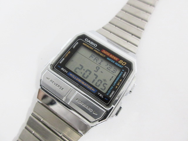 稼働品 CASIO DATE BANK80 ILLUMINATOR カシオ データバンク DB-810 クォーツ デジタル メンズ腕時計