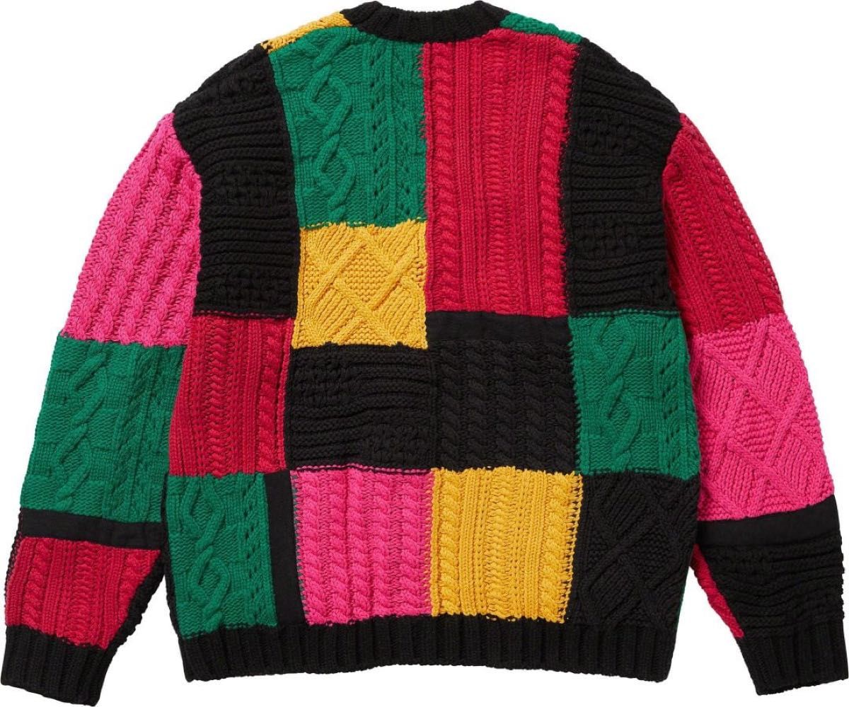 Supreme Patchwork Cable Knit Cardigan Black Medium シュプリーム