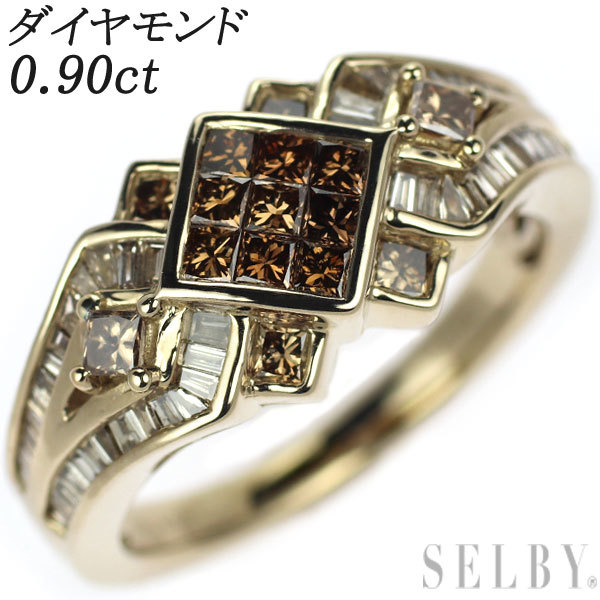 返品交換不可】 K18シャンパンゴールド ダイヤモンド リング 0.90ct