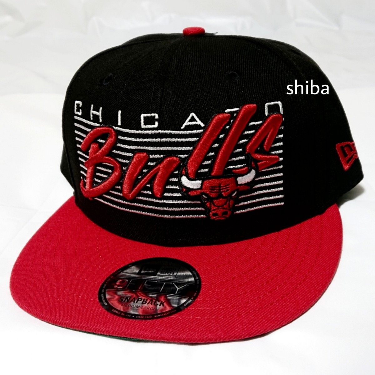 NEW ERA ニューエラ 正規品 キャップ 帽子 9FIFTY 黒 ブラック 赤 レッド NBA シカゴ ブルズ M/Lサイズ