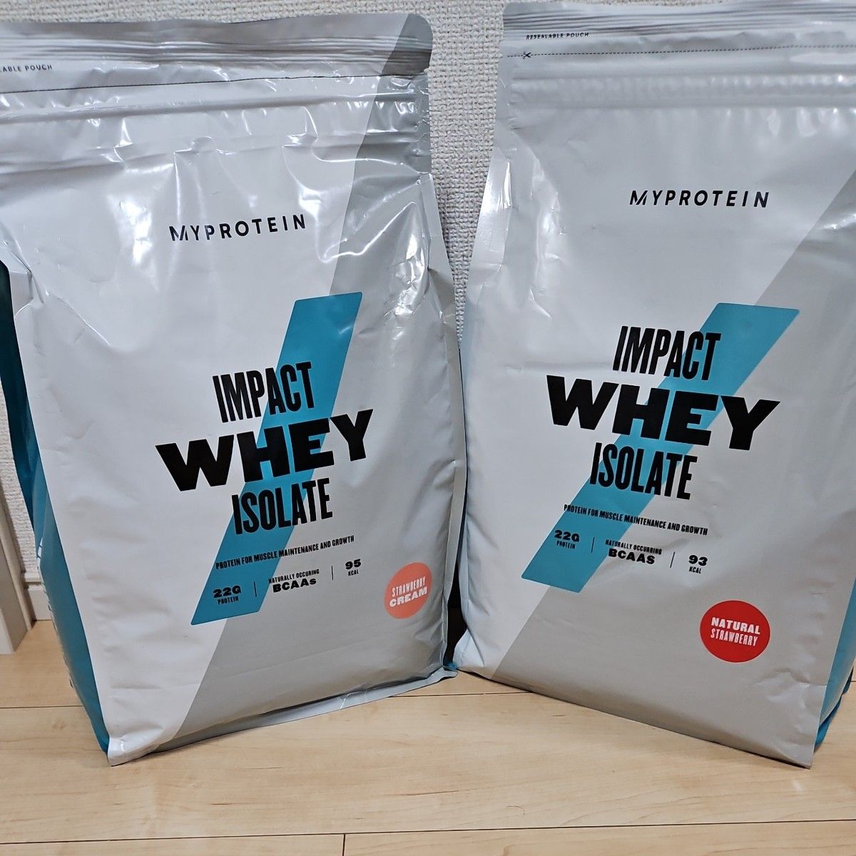 マイプロテイン IMPACT WHEY 2.5kg x 2個 5kg ストロベリークリーム　ナチュラルストロベリー　WPI