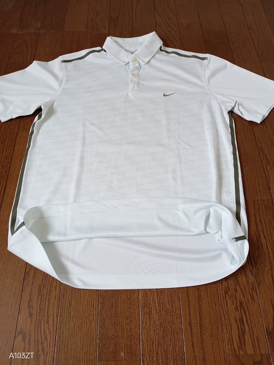 【中古品】NIKEGOLF　ナイキゴルフ　半袖ポロシャツ　ボタンダウン速乾性素材　DRY-FIT　 ビビッドグリーン　 　メンズサイズＬ_画像9