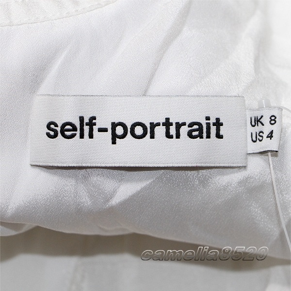 セルフポートレイト Self-Portrait ワンピース レース リボン オフホワイト US4 UK8 サイズ M 未使用 展示品 結婚式 二次会_画像5