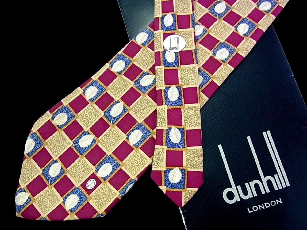 * now week. bargain sale *3815* high class brand [ Cara pattern ]* Dunhill [ leaf .. plant four angle d Logo pattern ] necktie *