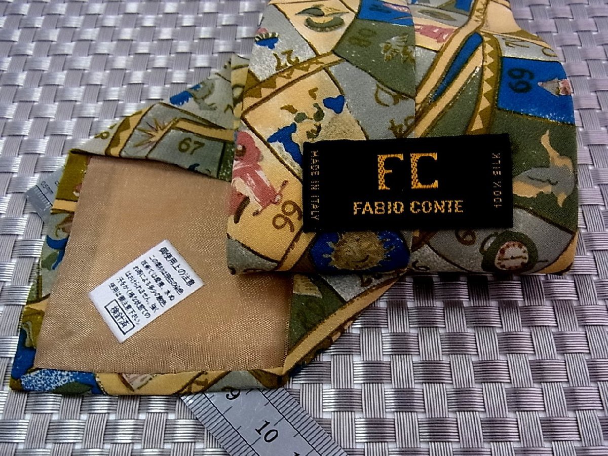 ♪0990S♪新品【鳥 サイコロ 目覚まし時計 花 植物 太陽 数字 柄】ファビオコンテ【FABIO CONTE】ネクタイの画像3