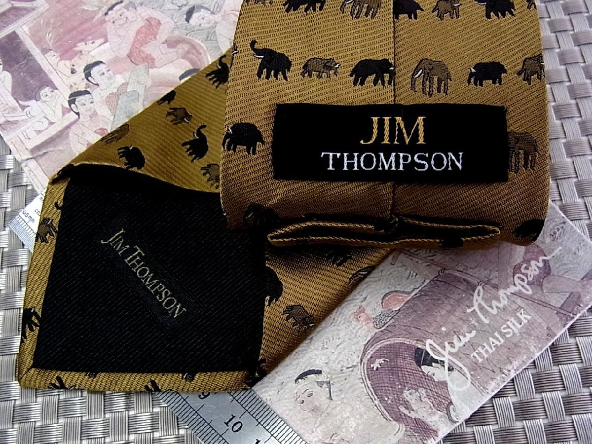 ♪1136S♪新品【刺繍 象 ゾウ 動物 柄】ジムトンプソン【JIM THOMPSON】ネクタイ_画像2