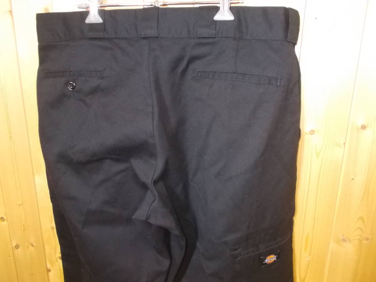 a437◆Dickies WP852BK チノパン◆w36 黒色 ディッキーズ リラックスストレート チノパン ワイド 太め ウエスト実寸約92cmほど 海外古着5I_画像4