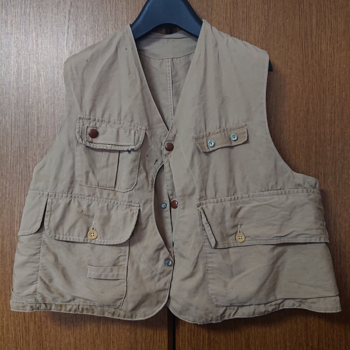 40s ヴィンテージ ビンテージ hettrick ポプリン フィッシングベスト ハーフムーン L.L.Bean Masland duxbakI Red head Drybak