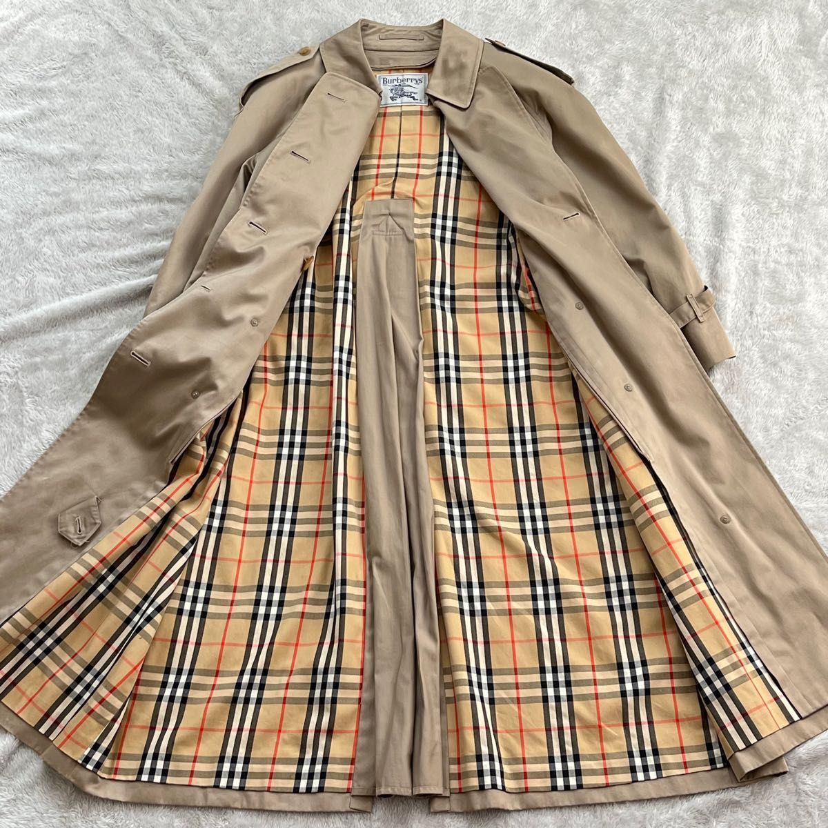 【中古・極美品】 Burberrys バーバリーズ　 BURBERRY ノバチェック トレンチコート ロング丈　ベルト　ライナー