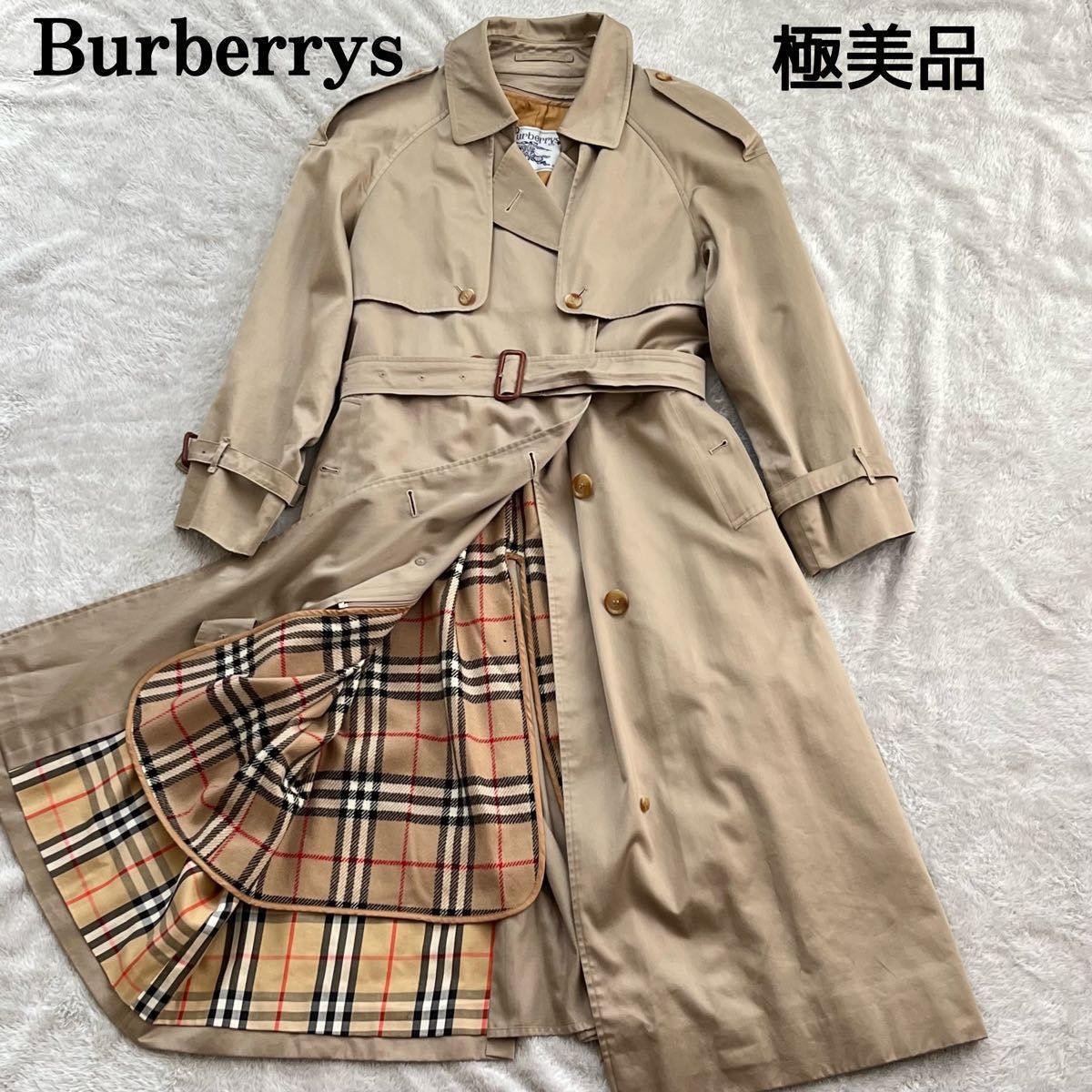 【中古・極美品】 Burberrys バーバリーズ　 BURBERRY ノバチェック トレンチコート ロング丈　ベルト　ライナー