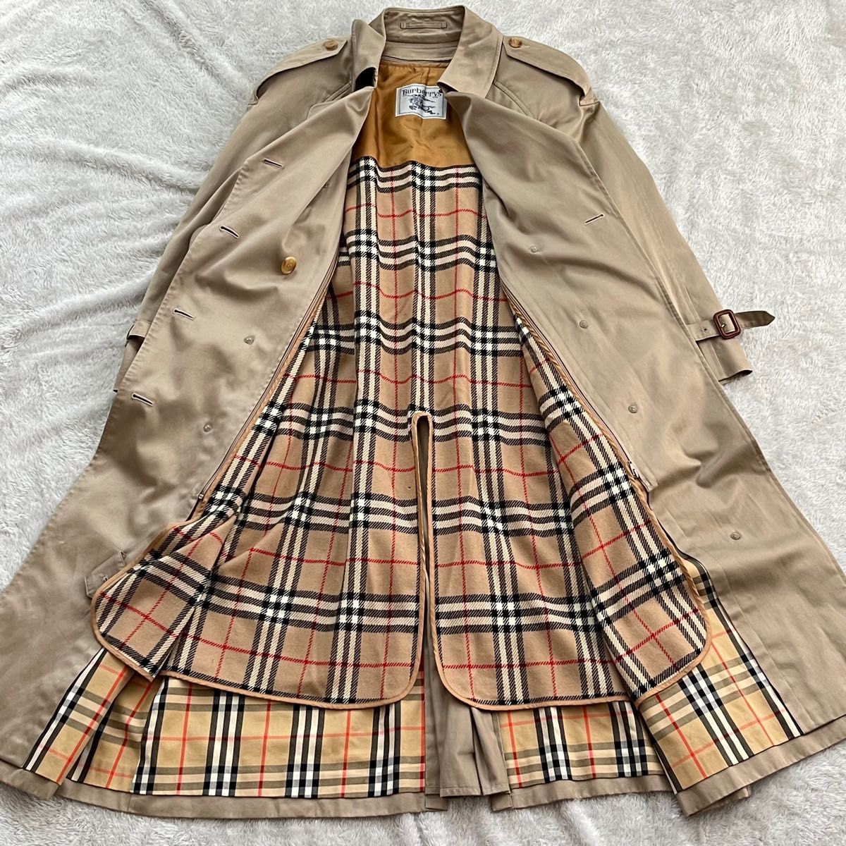 【中古・極美品】 Burberrys バーバリーズ　 BURBERRY ノバチェック トレンチコート ロング丈　ベルト　ライナー