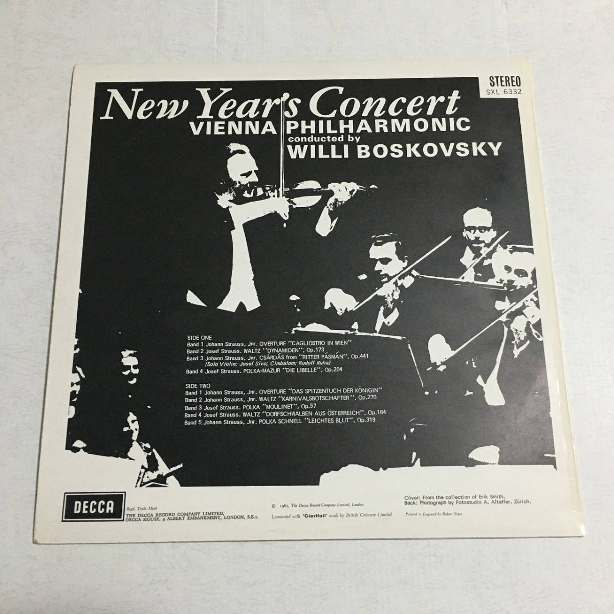 DECCA 英初出 ボスコフスキー/ウィーンフィル NEW YEAR'S CONCERT SXL-6332 ED2ラベル_画像2