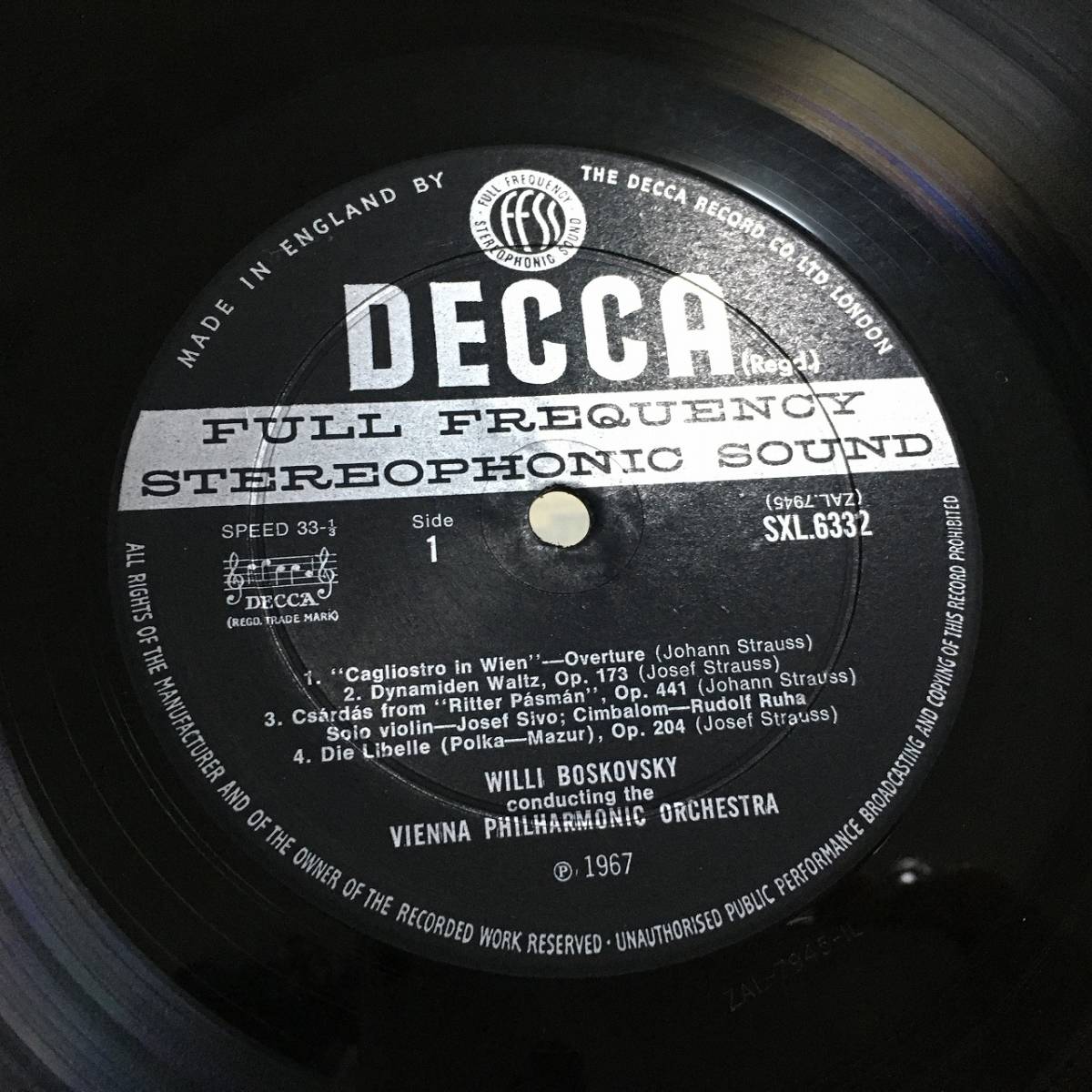 DECCA 英初出 ボスコフスキー/ウィーンフィル NEW YEAR'S CONCERT SXL-6332 ED2ラベル_画像3