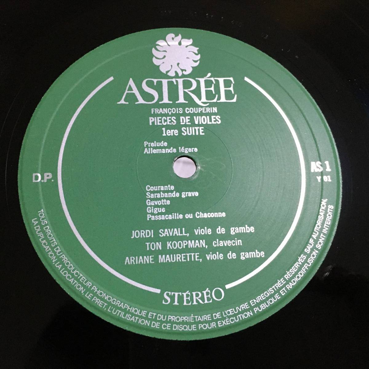 ASTREE AS-1 サヴァール(Gamba) クープラン:ヴィオールのための第1,第2組曲 STEREO 優秀録音の画像4