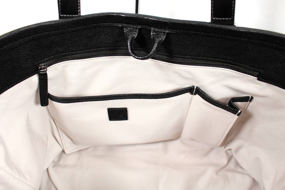 Y5840#* used beautiful goods * earth shop bag manufacture place almas Buffalo business tote bag leather black 