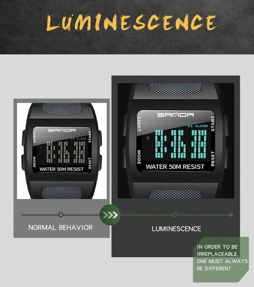 大特価セール　メンズスポーツウォッチ　オマージュ腕時計　ジムワーク　ランニング　アナログ　防水 　デジタル人気商品688R_画像9