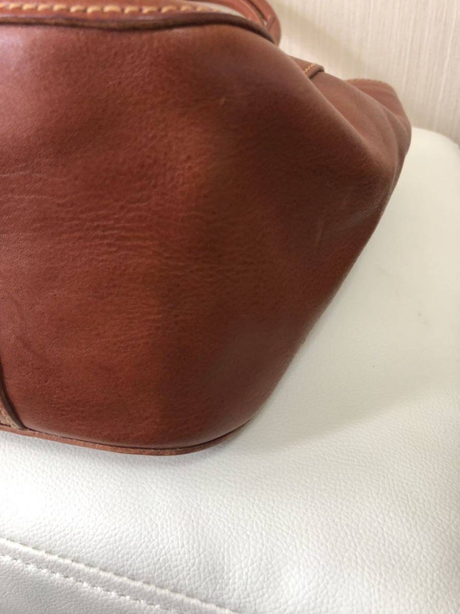 [ beautiful goods ]genten Genten to ska leather tool Logo tote bag unused . close 