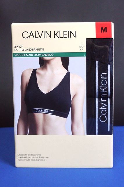 カルバンクライン レディース スポーツブラ 2枚セット ブラック サイズM Calvin Klein BAMBOO BRALETTE★送料510円☆_画像1