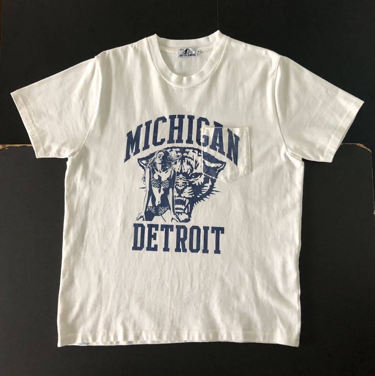 MICHIGAN DETROIT 68★両面プリント ポケットTシャツ HYSTERIC GLAMOUR★M タイガー ヒスガール トップス カットソー ヒステリックグラマーの画像7