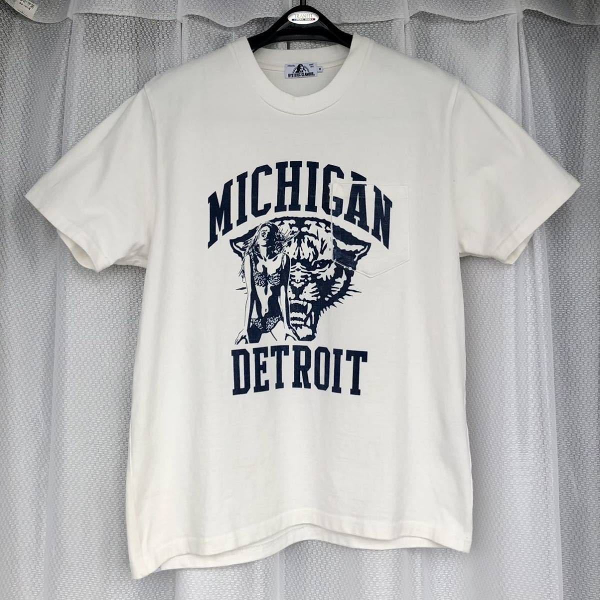 MICHIGAN DETROIT 68★両面プリント ポケットTシャツ HYSTERIC GLAMOUR★M タイガー ヒスガール トップス カットソー ヒステリックグラマーの画像2