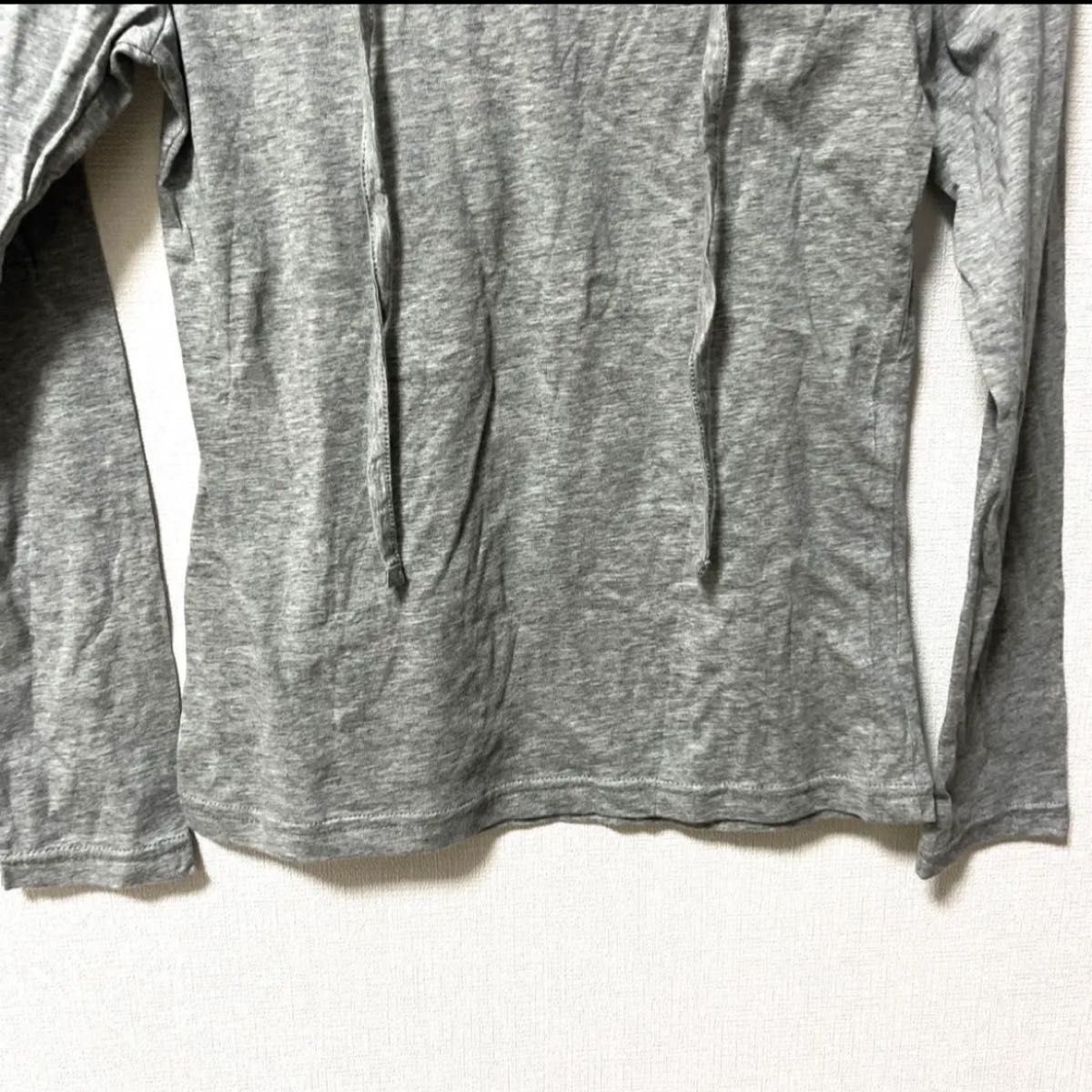 3can4on サンカンシオン　美品　グレーと長袖Tシャツ　首元後ろリボン有り　サイズ1（S）