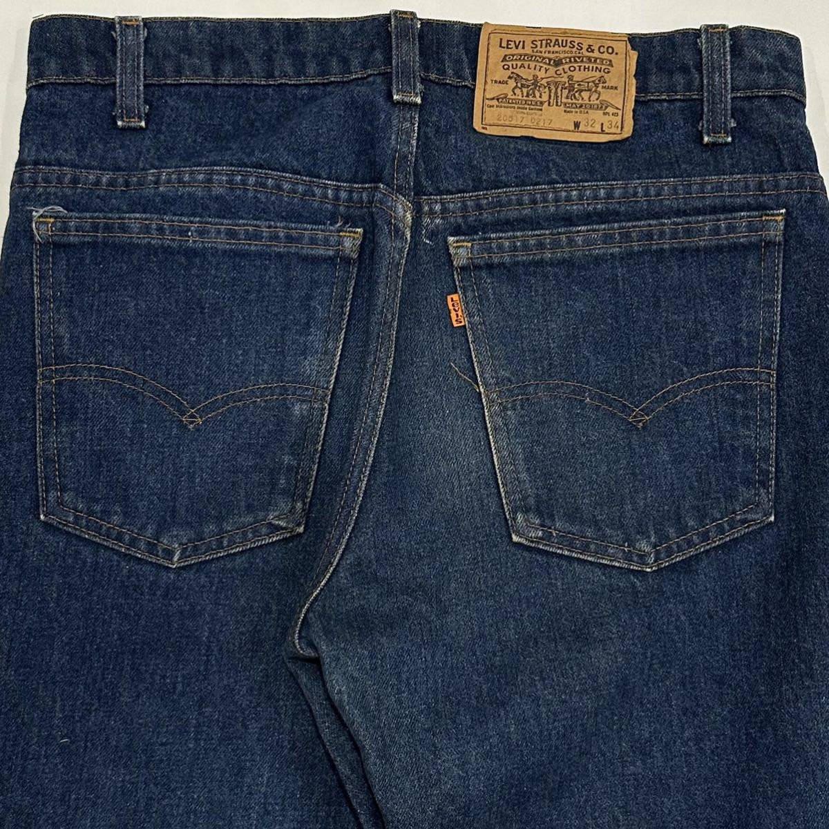 80s USA Levi's リーバイス オレンジタブ20517-0217 517 W32 L34 ブーツカット ボタン刻印575 米国製 vintage ジーンズ デニム_画像9