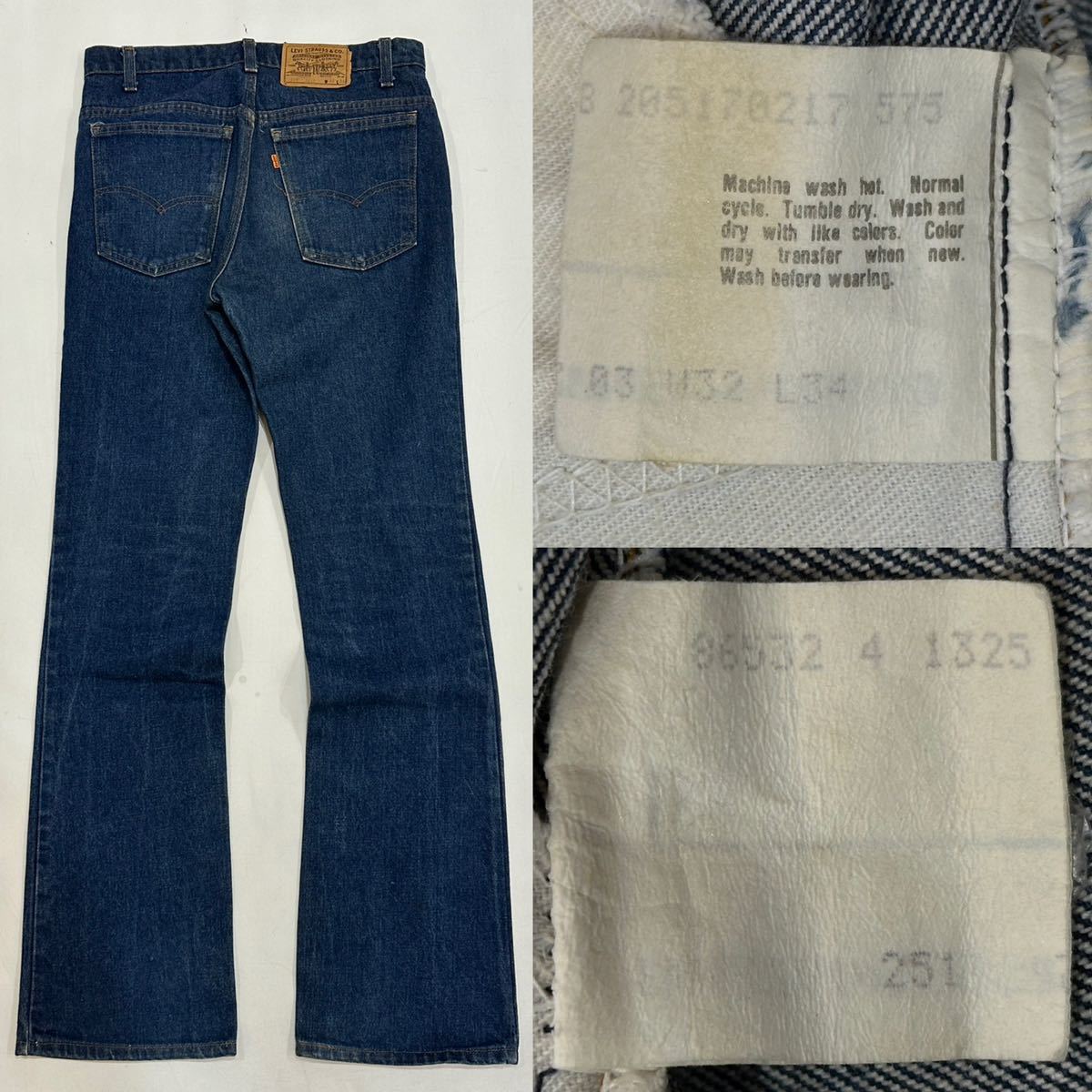 80s USA Levi's リーバイス オレンジタブ20517-0217 517 W32 L34 ブーツカット ボタン刻印575 米国製 vintage ジーンズ デニム_画像2