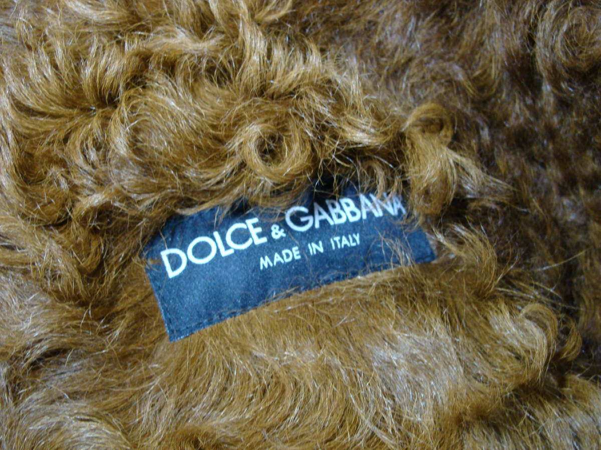 DOLCE&GABBANA ドルチェ アンド ガッバーナ ドルガバ ◇ シープ スキン レザー 羊 皮 革 カーリー ムートン ファー コート カルガン ラム