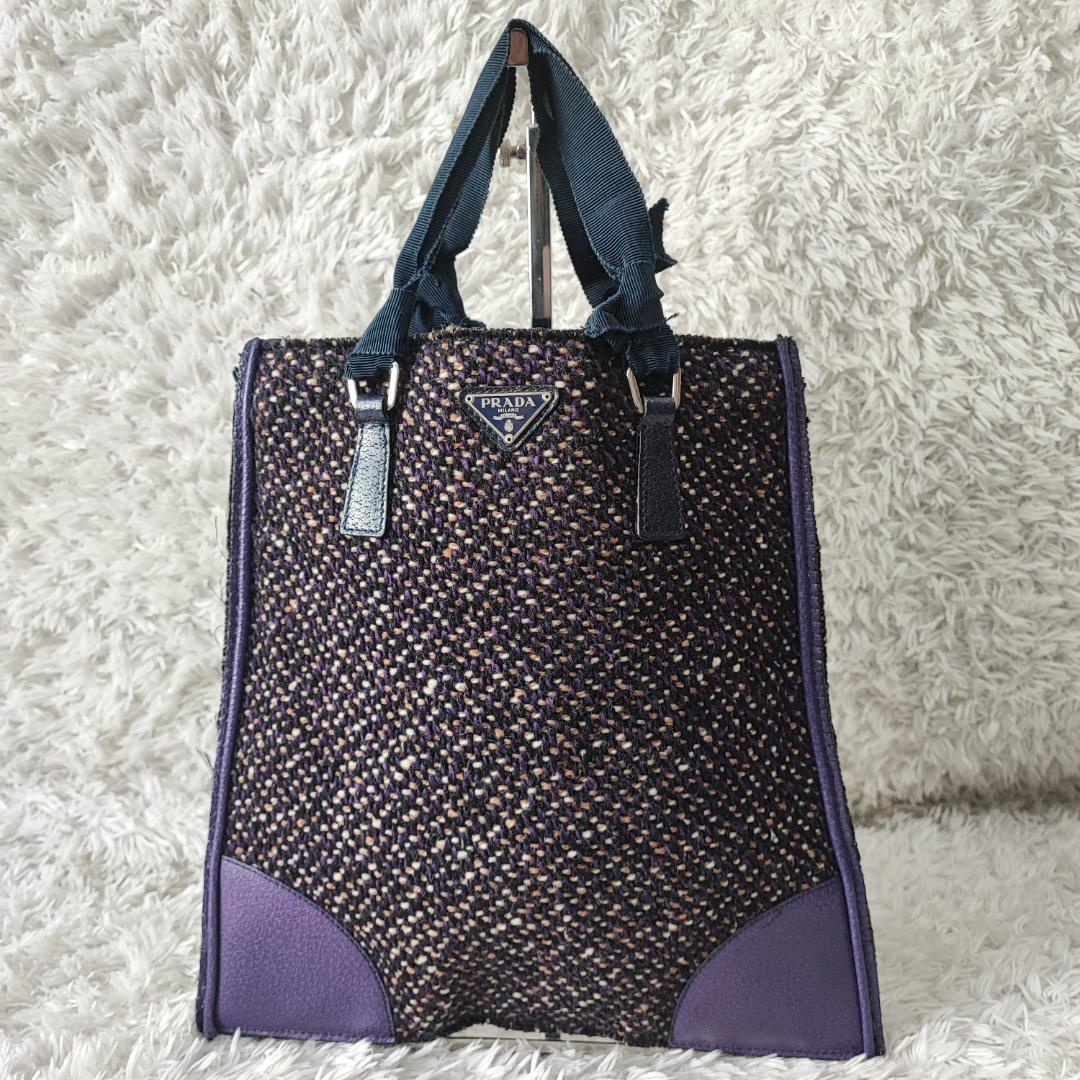 即出荷】 美品【希少】PRADA プラダ 白タグあり パープル プレート