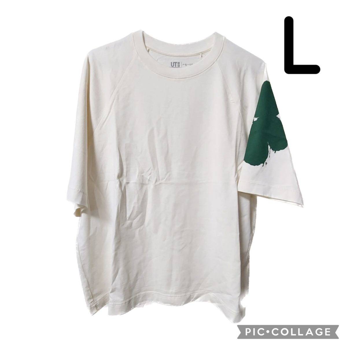 ユニクロ アンディウォーホル Tシャツ UT オフホワイト 半袖 L オーバーサイズフィット UNIQLO アンディ・ウォーホル 花柄 ティーシャツ_画像1