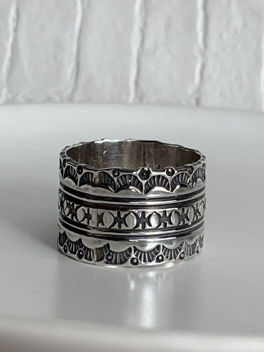  Indian jewelry ring men's ring silver ring Navajo group Navajo ring stamp Work stamp 26 number largish 