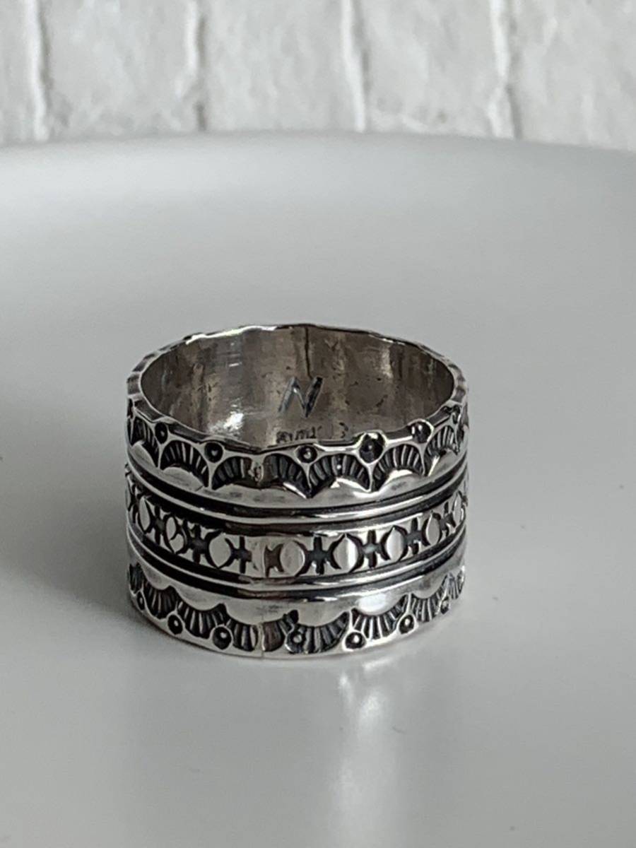  Indian jewelry ring men's ring silver ring Navajo group Navajo ring stamp Work stamp 26 number largish 