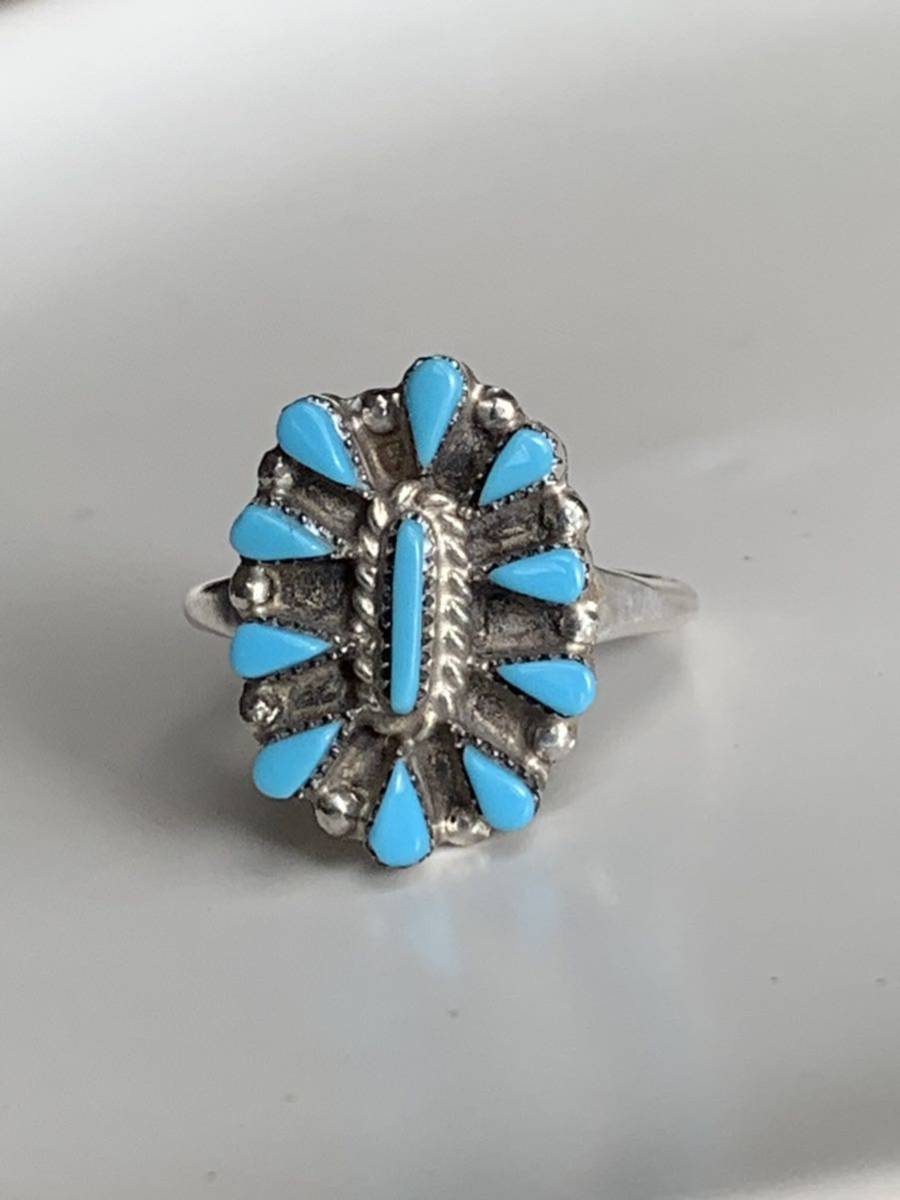  Indian jewelry ring ZUNIznizni ring turquoise ring turquoise artist needle silver ring 