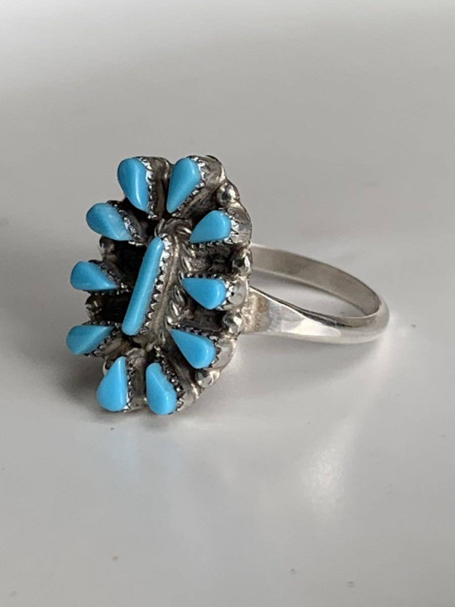  Indian jewelry ring ZUNIznizni ring turquoise ring turquoise artist needle silver ring 