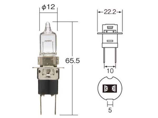  галоген клапан(лампа) H3c ( 2 ножек ) противотуманая фара свет проектор лампа 12V 55W P22d/5 T12 прозрачный 1 шт маленький нить завод маленький нить KOITO 0452