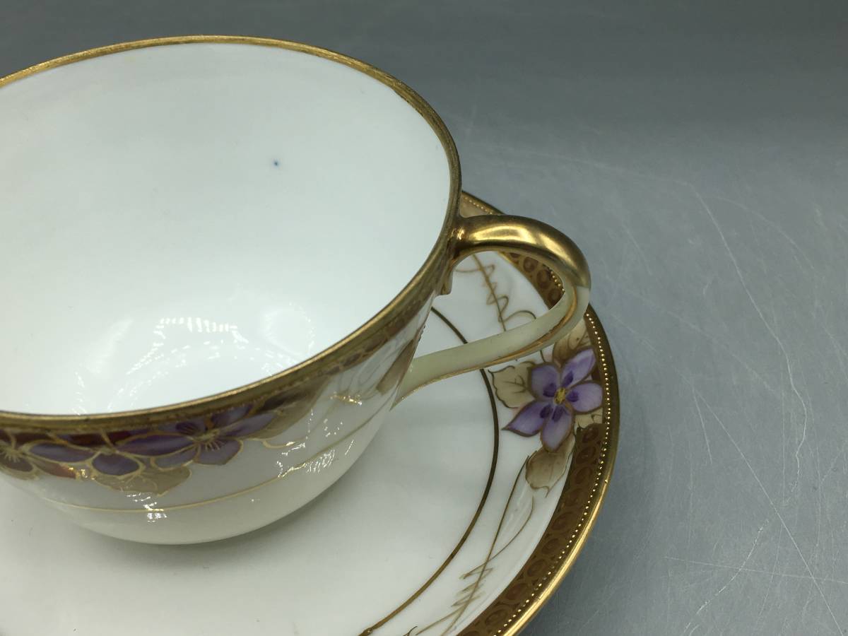  Old Noritake cup & saucer flower gold point . gold paint ceramics Noritake (No.12) cup and saucer 