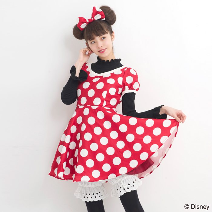 ドット 赤 ミニーちゃんミニーマウス コスチューム コスプレ衣装 ドット 赤 ミニーちゃんミニーマウス コスチューム コスプレ衣装