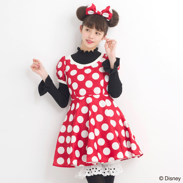 ドット 赤 ミニーちゃんミニーマウス コスチューム コスプレ衣装 ドット 赤 ミニーちゃんミニーマウス コスチューム コスプレ衣装