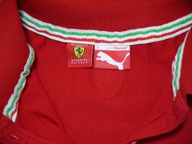 ▽♪ PUMAプーマ Ferrariフェラーリノースリーブシャツ 赤 Ｓ②_画像4
