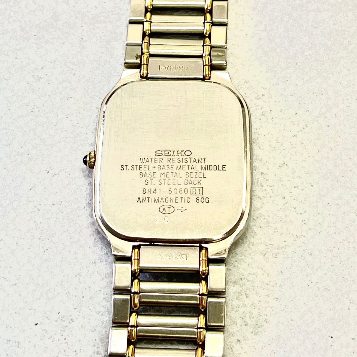 稼働 良品 SEIKO DOLCE 薄型クォーツ メンズ ドルチェ レクタンギュラー コンビ ローマン